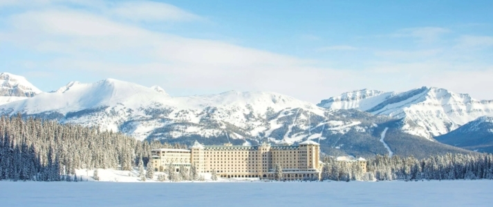 The Fairmont Chateau Lake Louise - Aerial View - Book on ClassicTravel.com