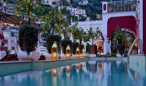 Le Sirenuse - Pool Terrace Night - Book on ClassicTravel.com