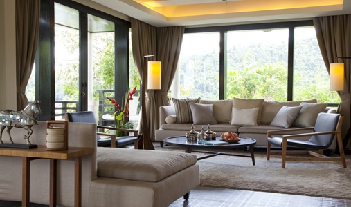 Gaya Island Resort - Suria Suite Living Room - Book on ClassicTravel.com