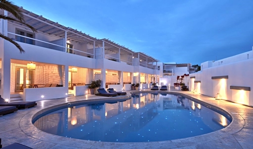 Mykonos Ammos Hotel - Pool at Night