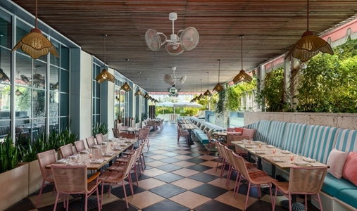 the goodtime hotel Miami Beach a Tribute Portfolio Hotel - Pink Patio - Book on ClassicTravel.com