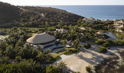 The Branson Beach Estate - House Aerial - Book on ClassicTravel.com